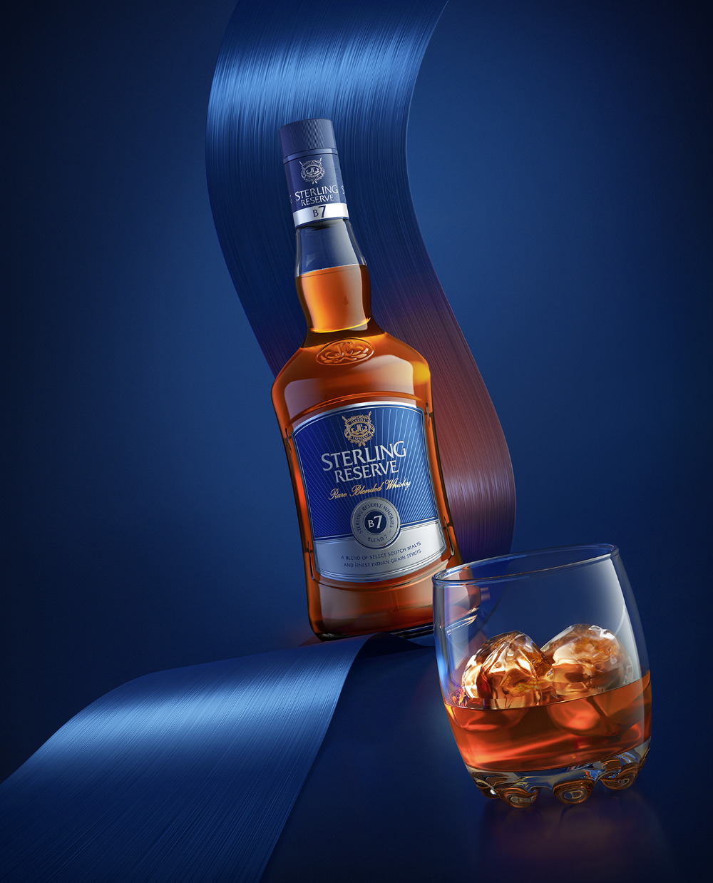 Whisky Bottle and Glass Product Photography Prompt