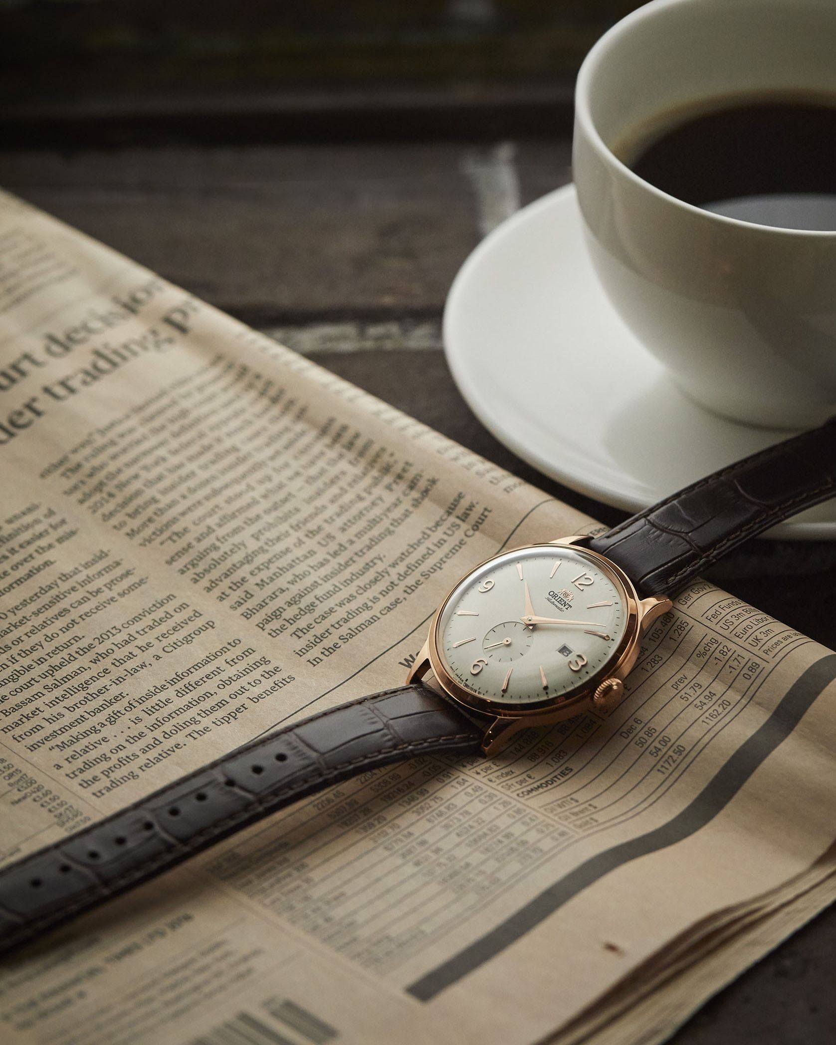 Rose Gold Dress Watch Lifestyle AI Prompt