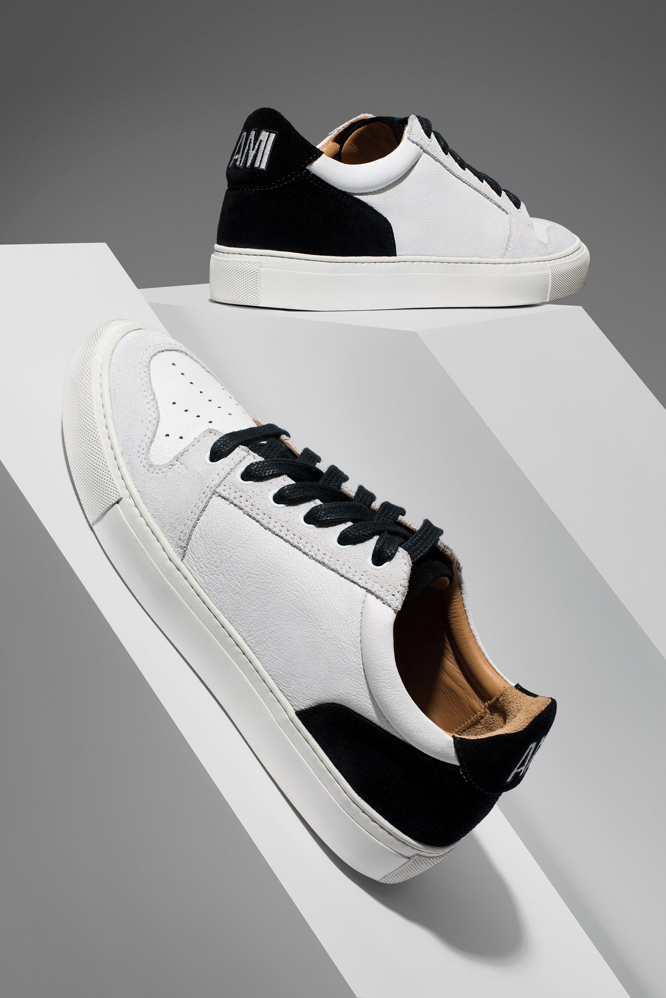 Minimalist Leather Sneaker Product Photography Prompt