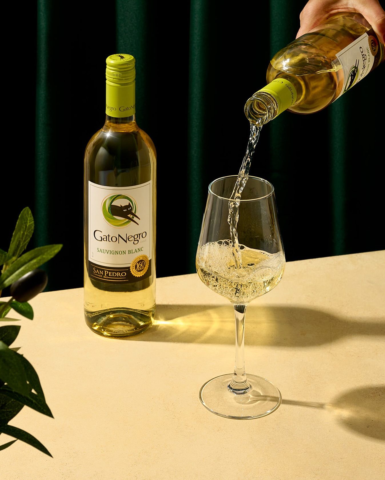 White Wine Pouring Product Photography Prompt