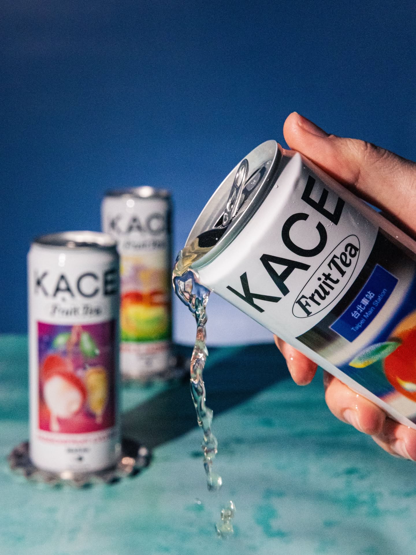 Canned Beverage Action Pour Product Photography Prompt