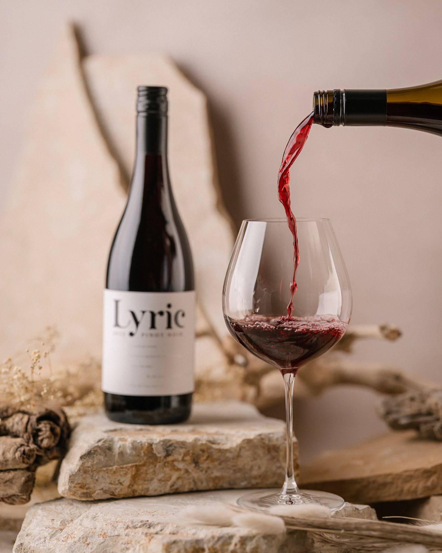 Red Wine Pouring Product Photography Prompt