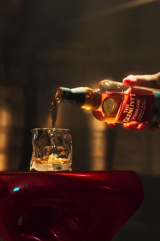 Whisky Pouring into Glass Dark Moody AI Prompt