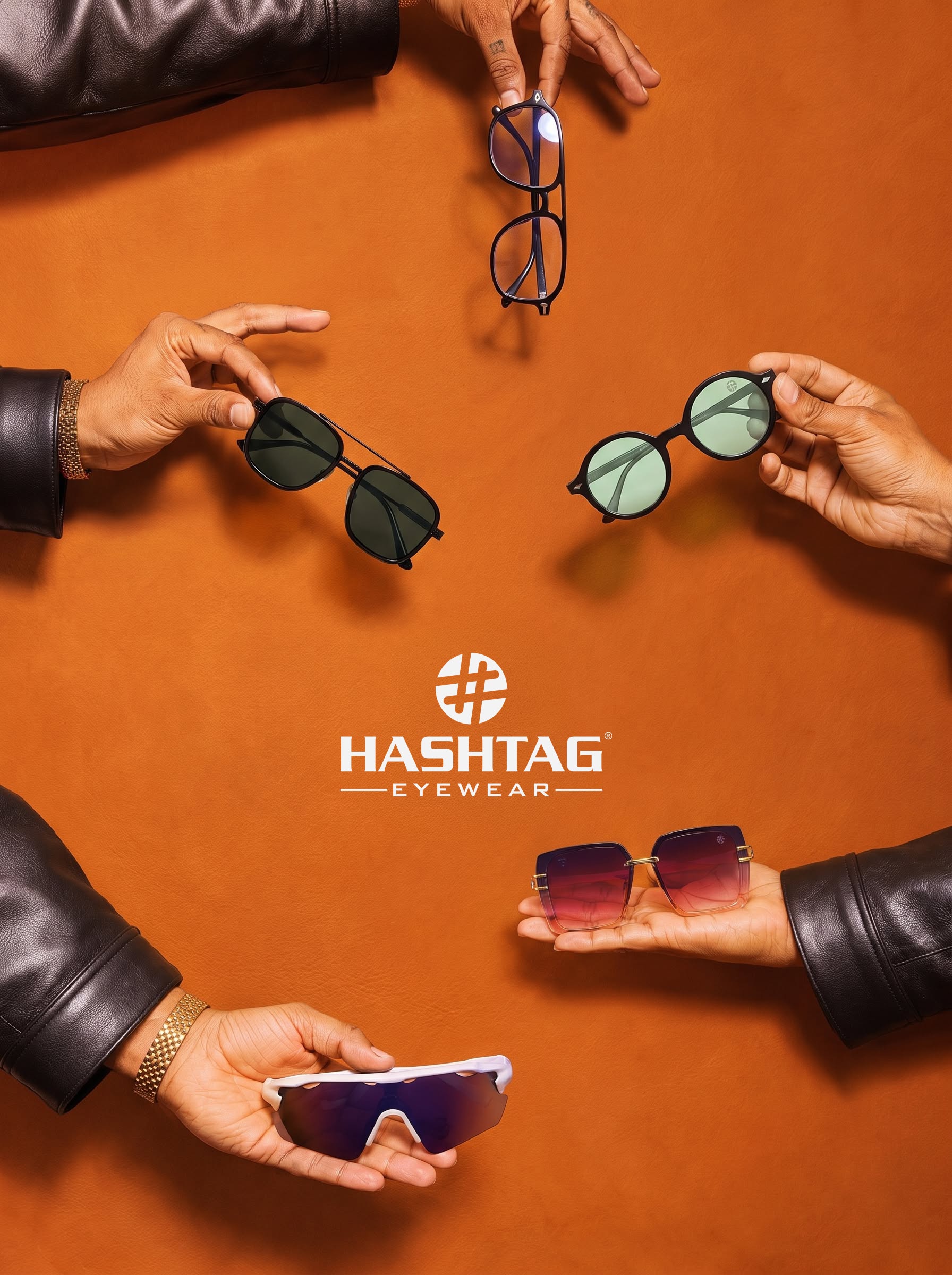 Eyewear Collection Flat Lay Advertising Prompt