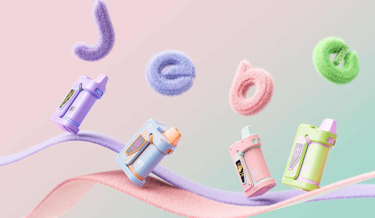 Pastel Vape Lineup 3D Advertising Prompt