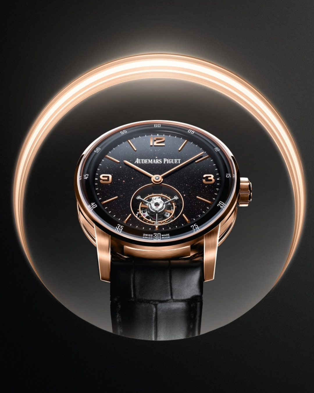 Luxury Rose Gold Tourbillon Watch Product Photography Prompt