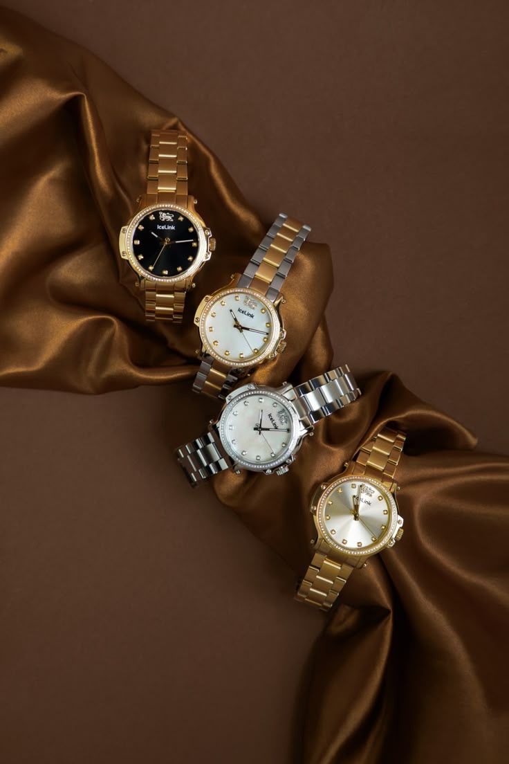 Luxury Watches on Bronze Satin AI Prompt