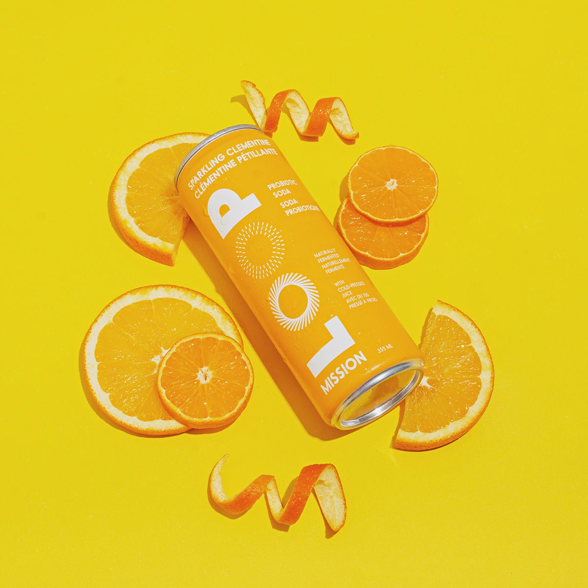 Clementine Soda Can Product Photography Prompt