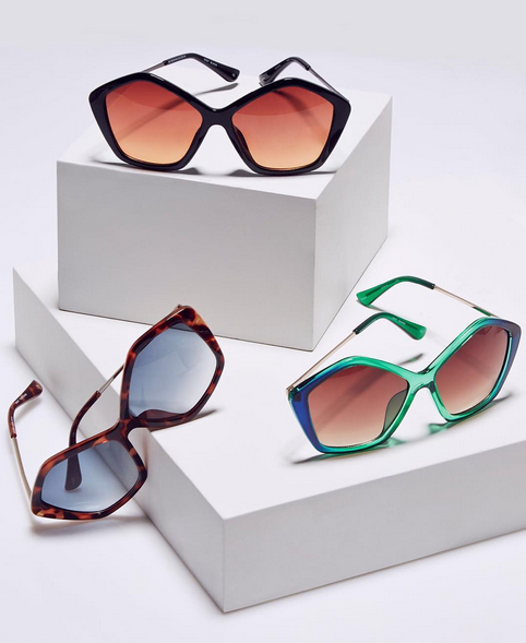 Geometric Sunglasses Product Photography Prompt