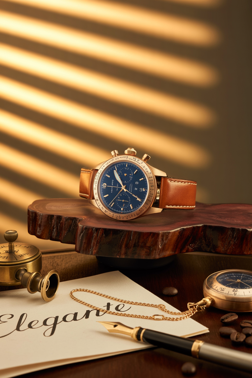 Luxury Watch and Pocket Watch Product Photography AI Prompt
