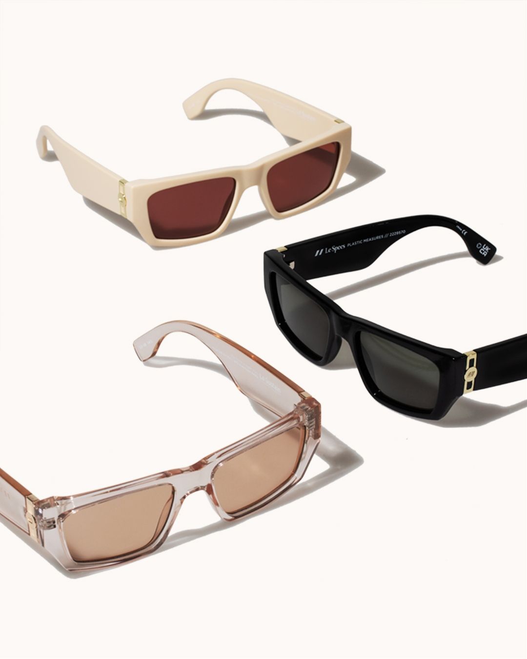 Designer Sunglasses Trio Product Photography Prompt