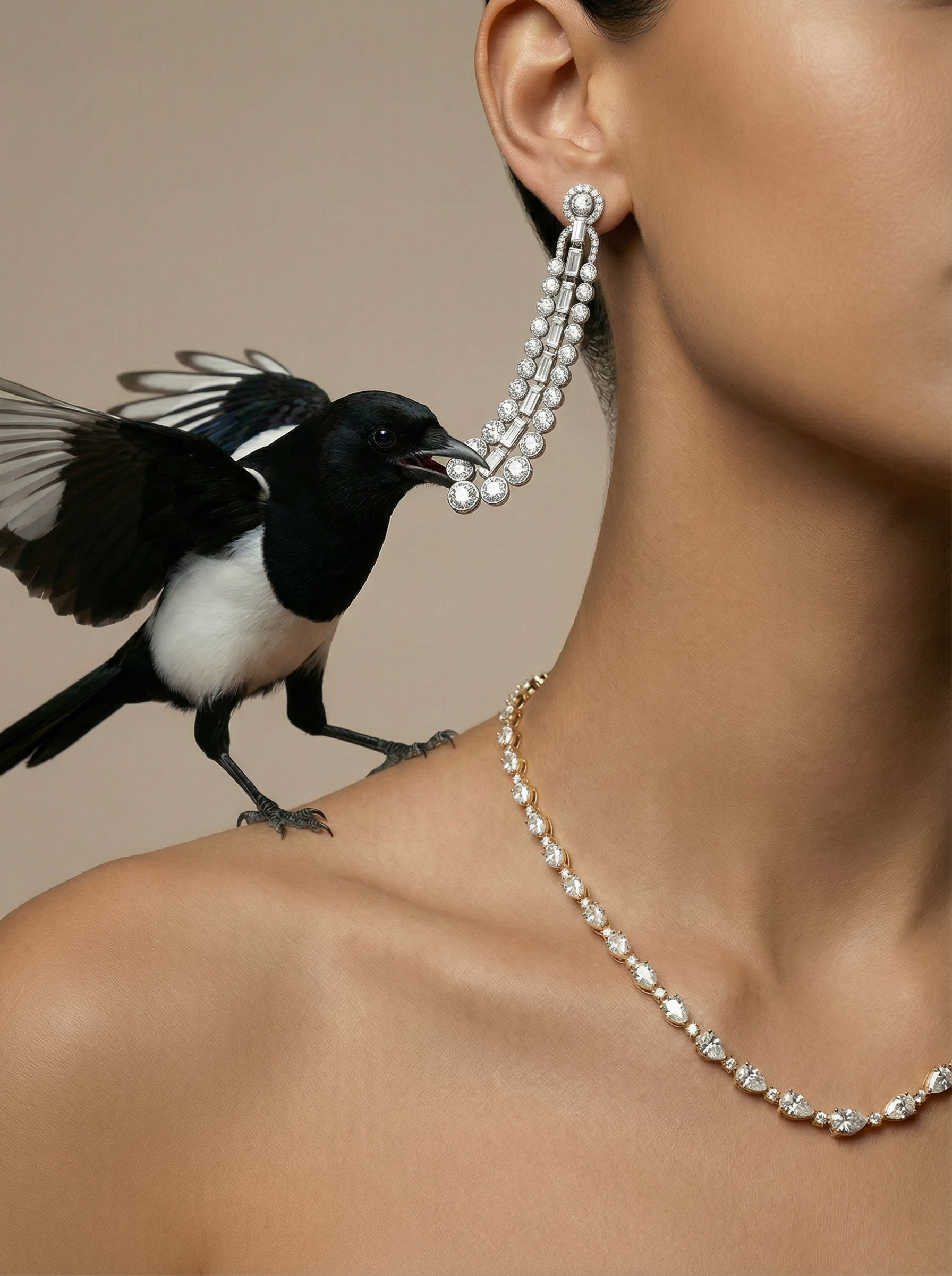 Diamond Earring and Necklace Photoshoot Prompt