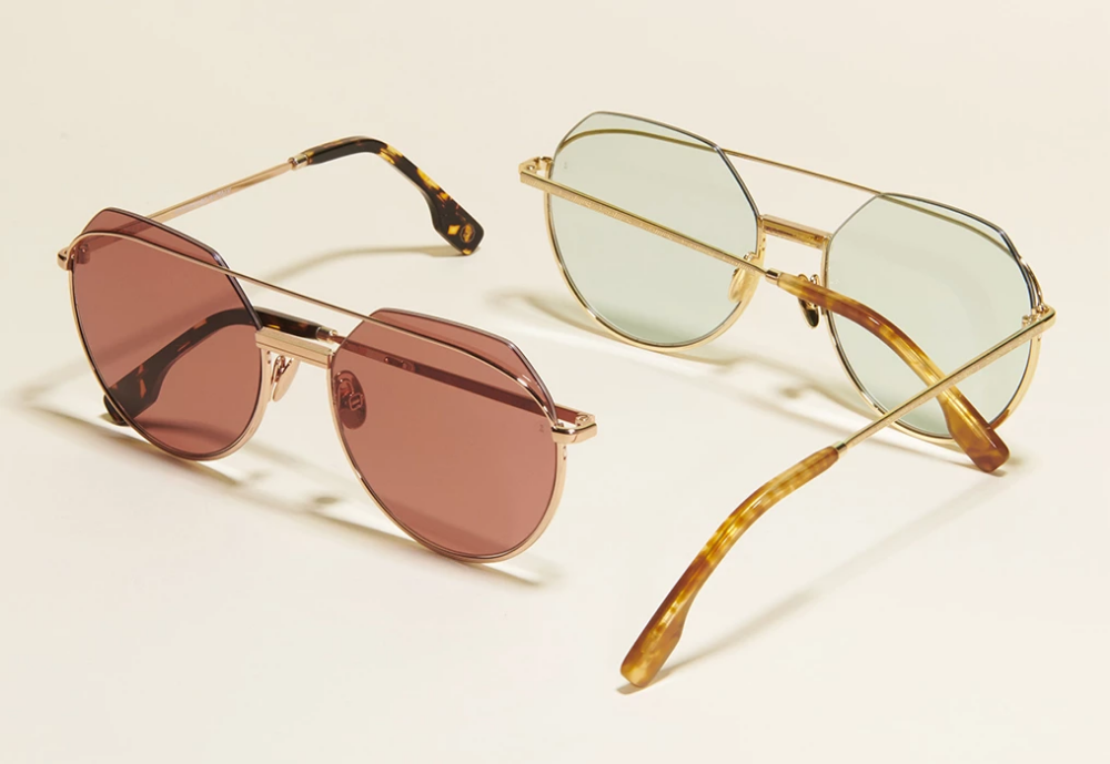 Geometric Aviator Sunglasses Product Photography Prompt