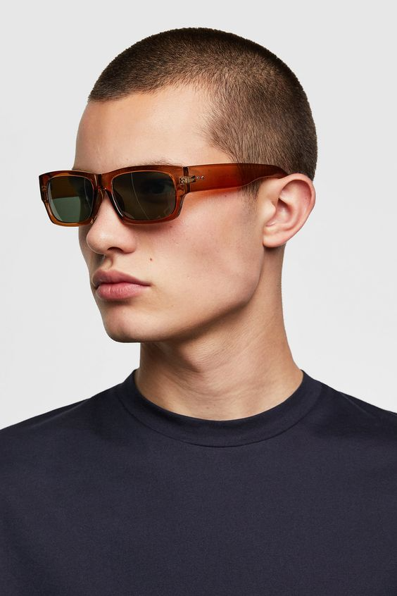 Amber Rectangular Sunglasses Eyewear Studio Photography Prompt