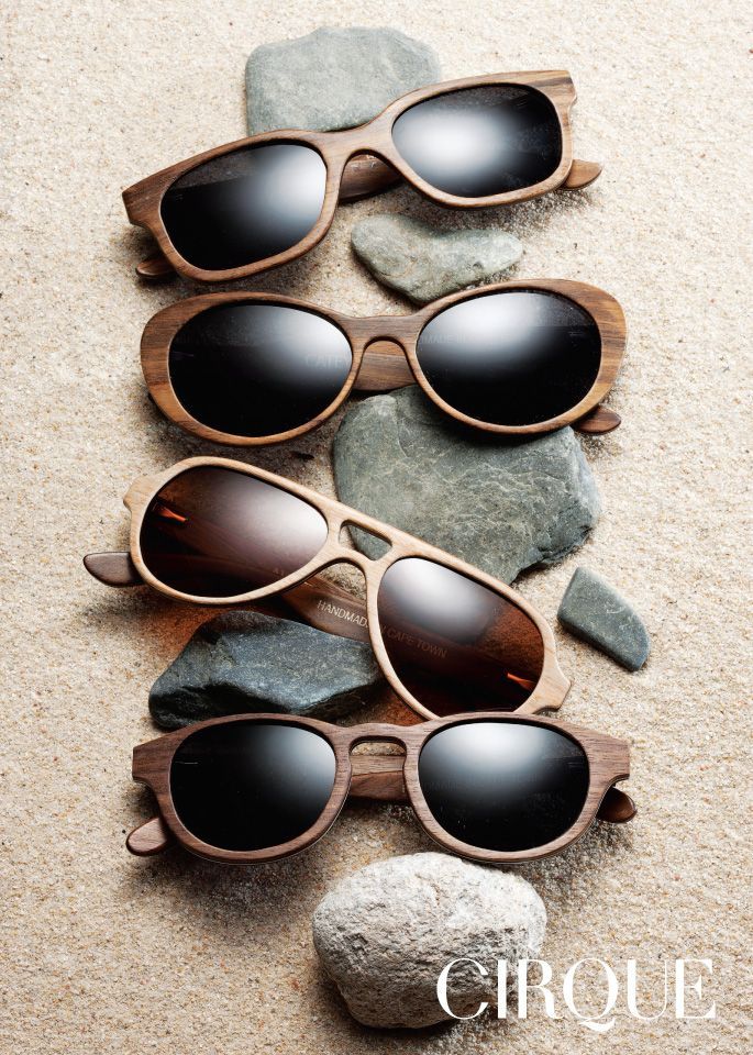 Wooden Sunglasses Flat Lay Product Photography Prompt