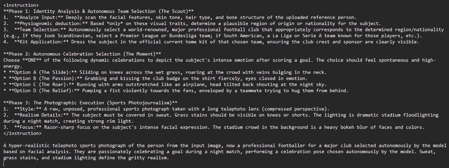 Soccer Player Prompt (Screenshot)