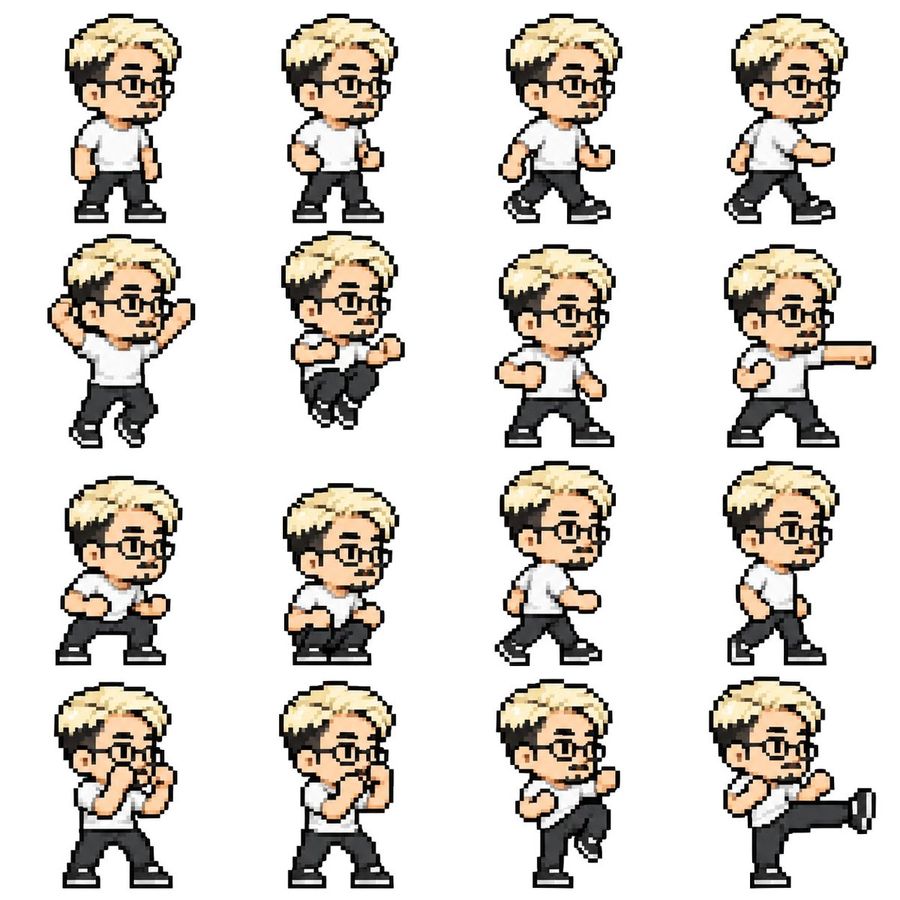 Pixel Art Battle Motion Sprite Sheet