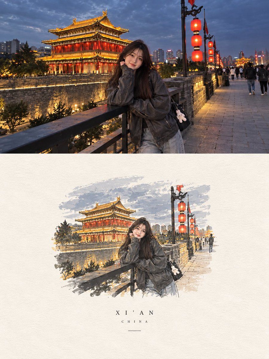 Night Travel Photography Portrait