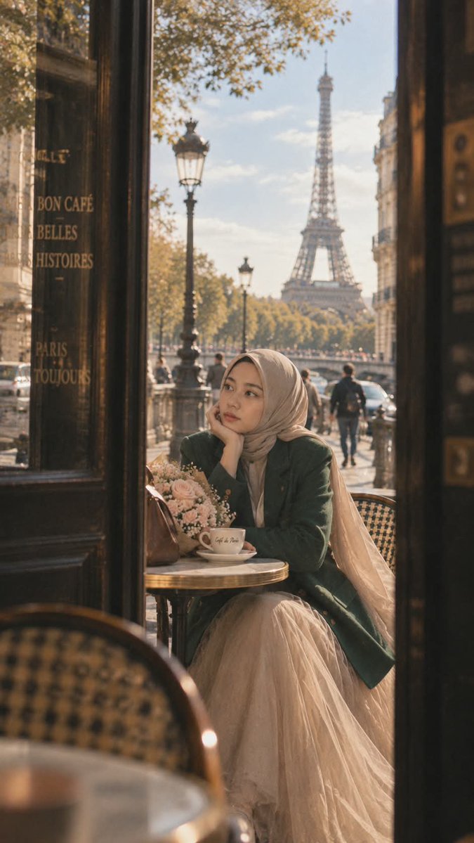Paris Street Hijabi Woman Portrait