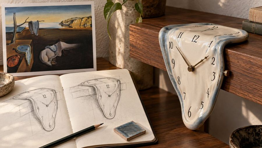 Melting Ceramic Clock Product Design