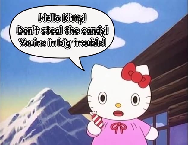 Hello Kitty Stealing Candy