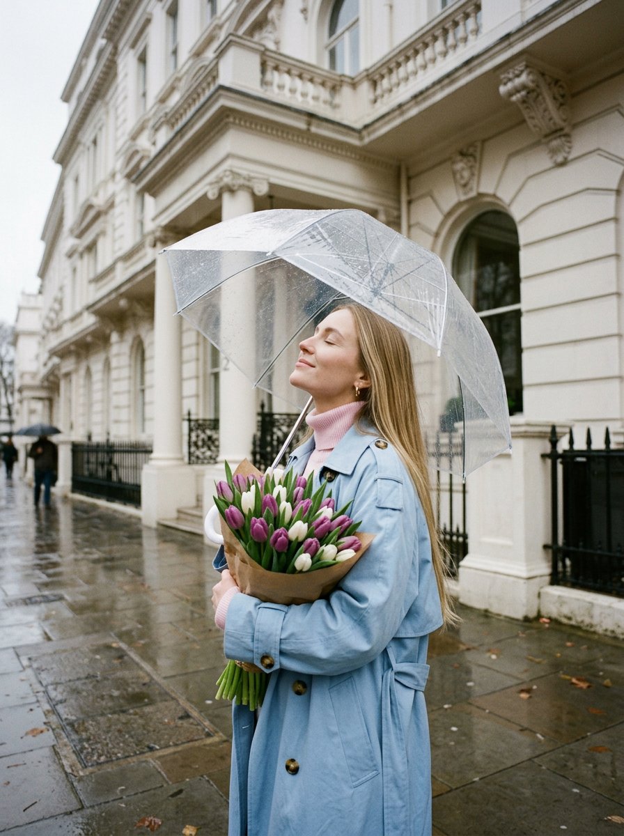 Romantic Rainy City Moment