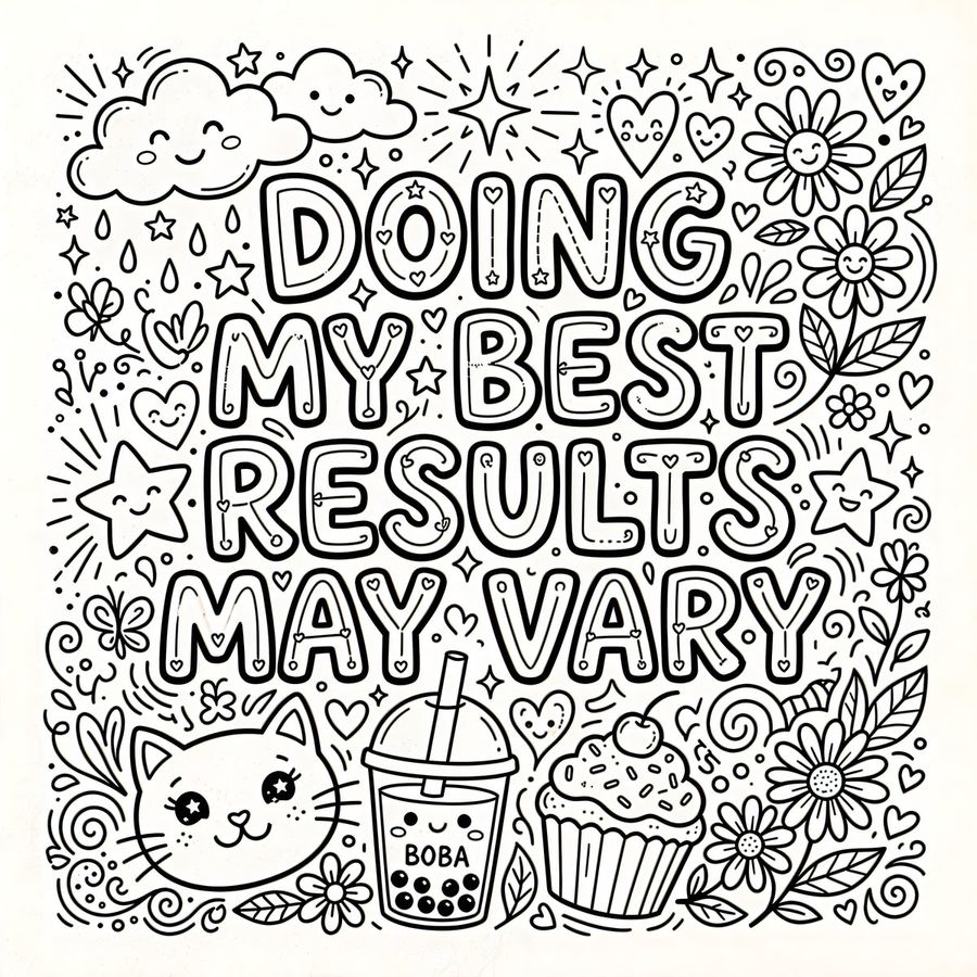 Whimsical Coloring Page Illustration