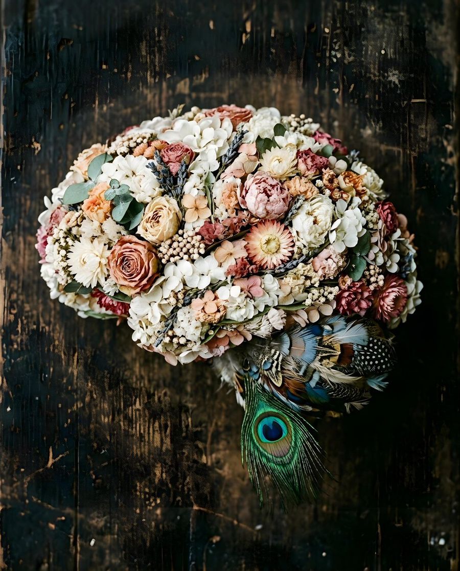 Floral Brain Sculpture