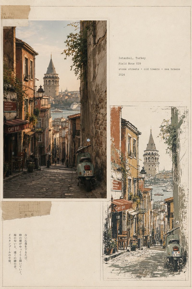 Vintage Travel Journal Editorial Collage