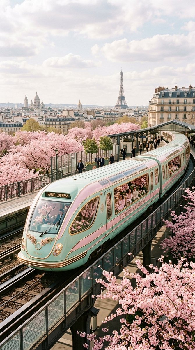 Luxurious Retrofuturistic Train Exterior