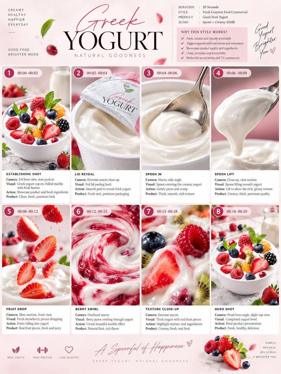 Greek Yogurt Commercial Storyboard