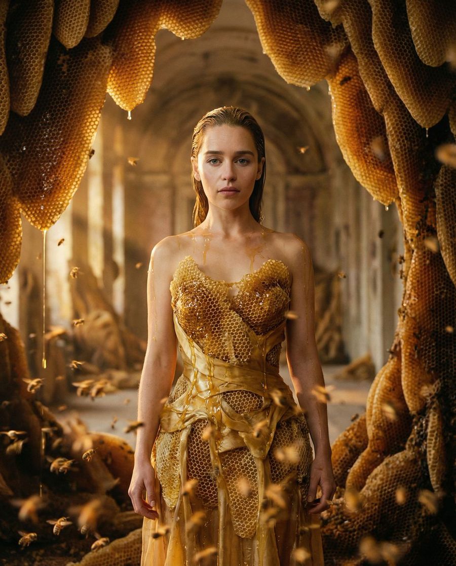 Surrealist Honeycomb Fashion Editorial