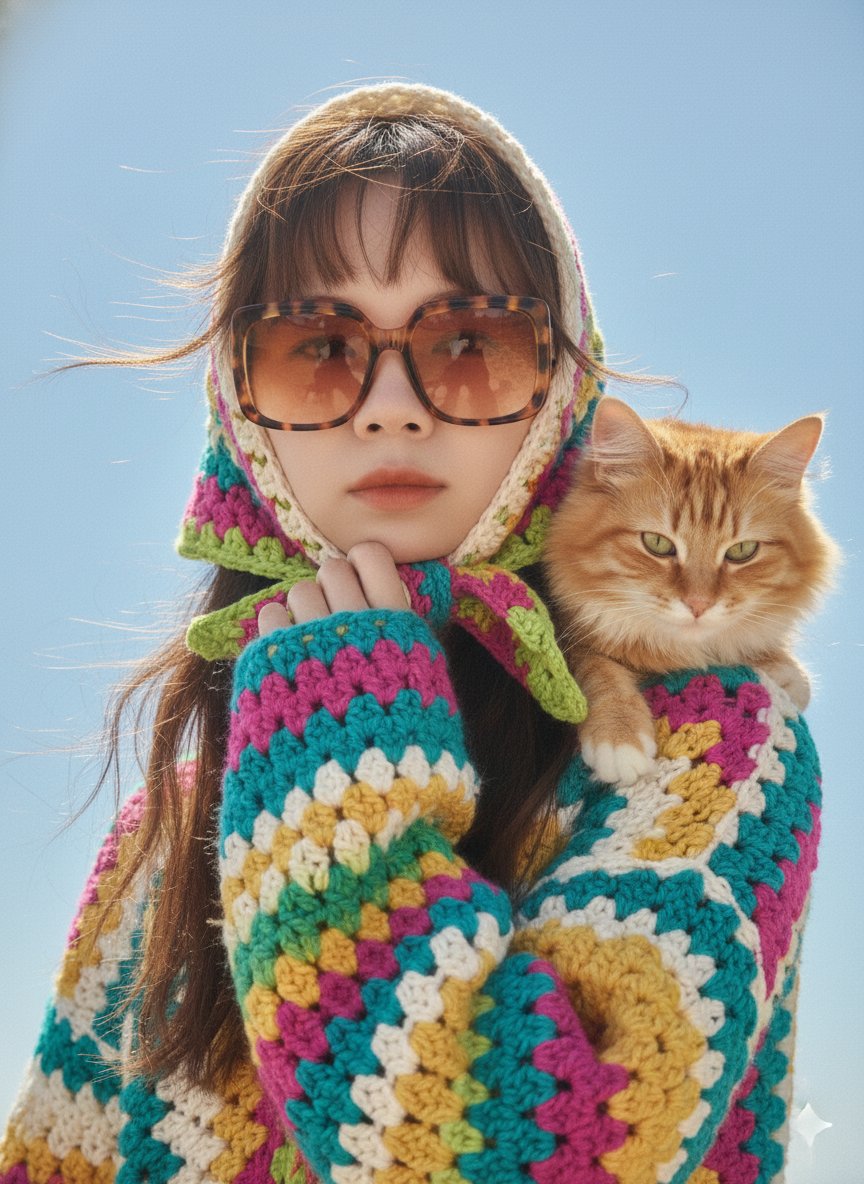 Bohemian Crochet Fashion Studio Portrait