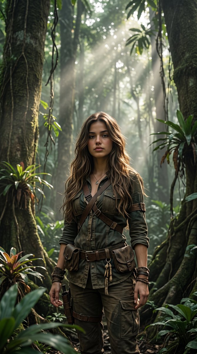 Cinematic Tropical Forest Survival Portrait