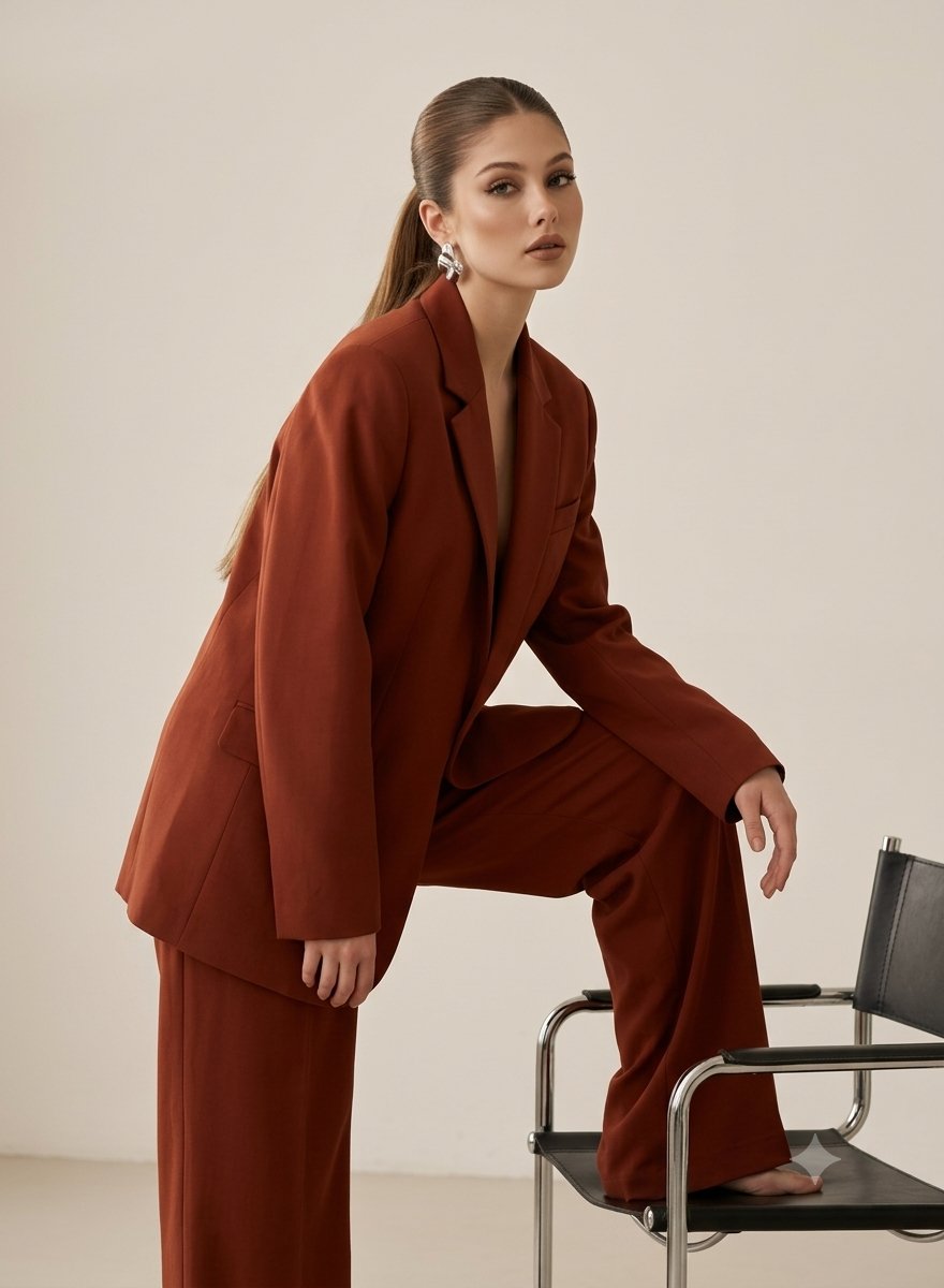 Minimalist Oversized Suit Editorial Portrait