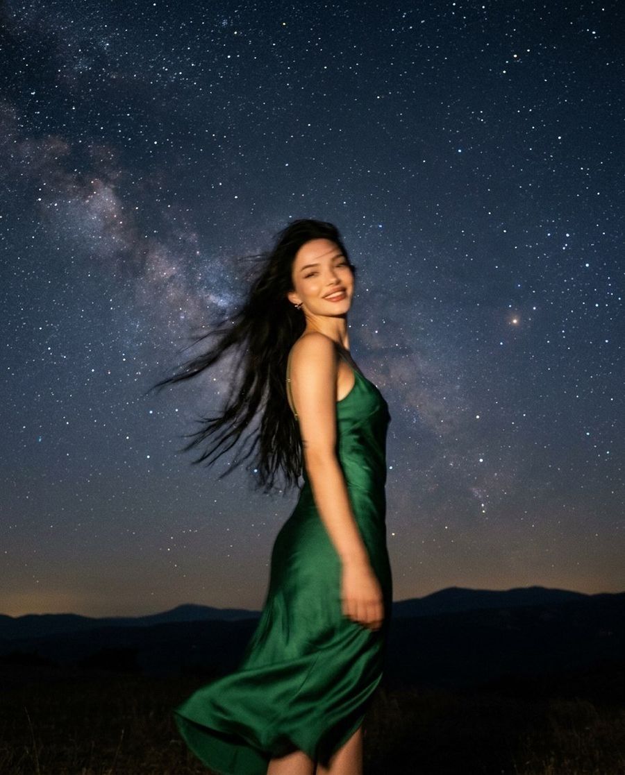 Starry Night Motion Blur Portrait
